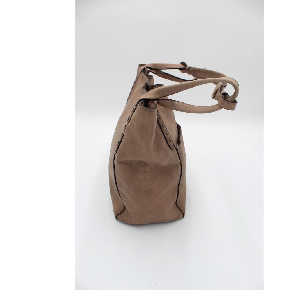 Frye Reed Leather Hobo Shoulder Bag Beige Tan Distressed Boho Western Purse - Picture 6 of 14